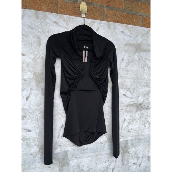 RICK OWENS Cutout ruched stretch-jersey top size 36/6 - Picture 5 of 9